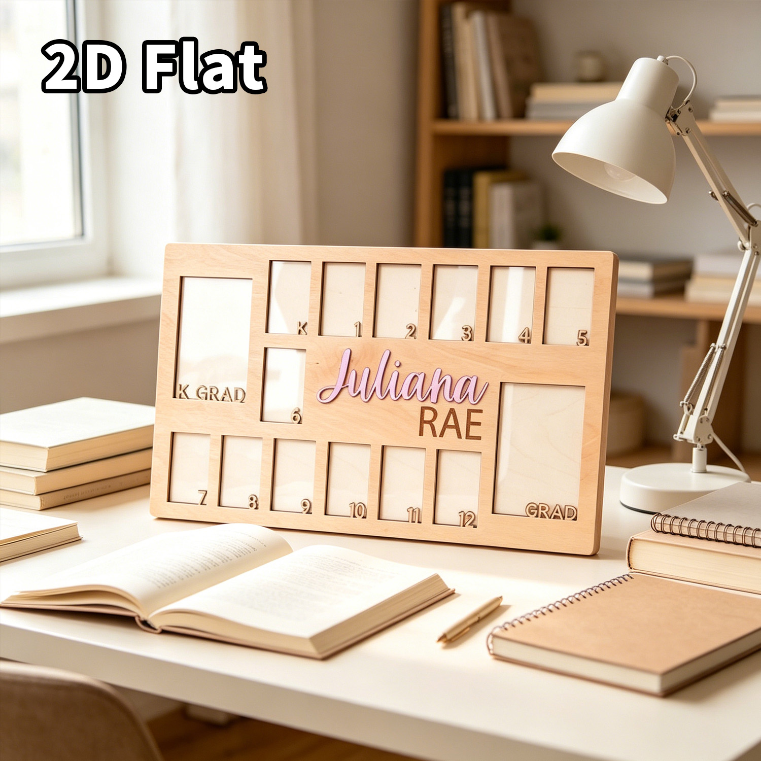 Baby Nursery Office - Cornice Portafoto in Legno Personalizzabile, Decorazione