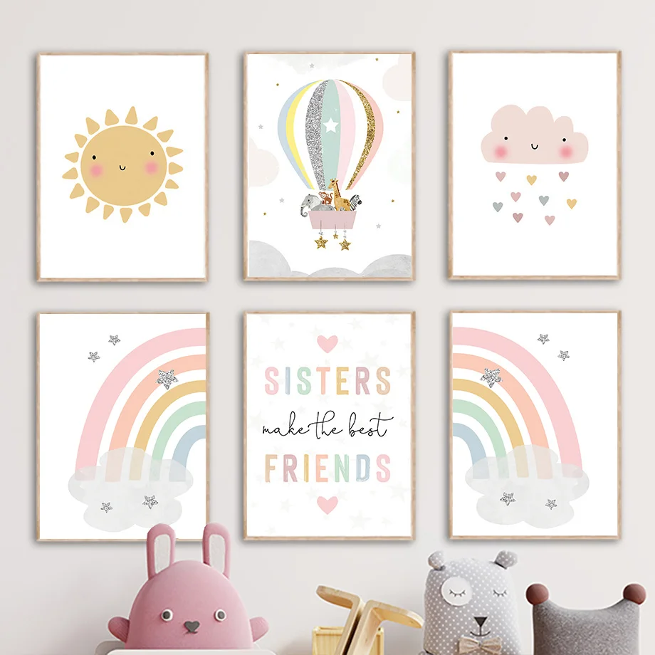Baby Nursery Girl Room - Poster e Stampe Nordiche con Giraffa,