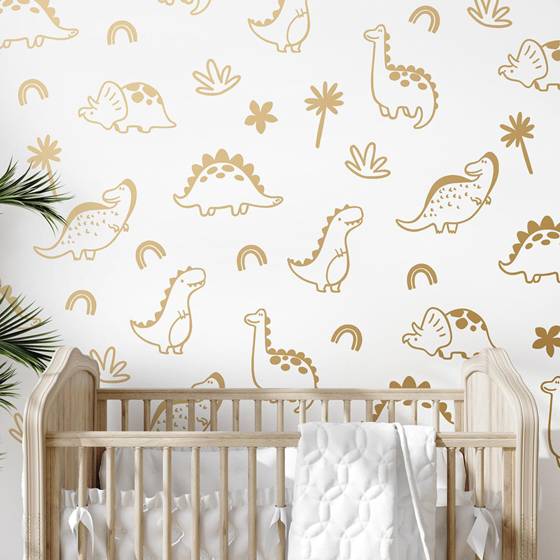 Baby Nursery Design - Adesivo da parete geometrico dinosauro albero