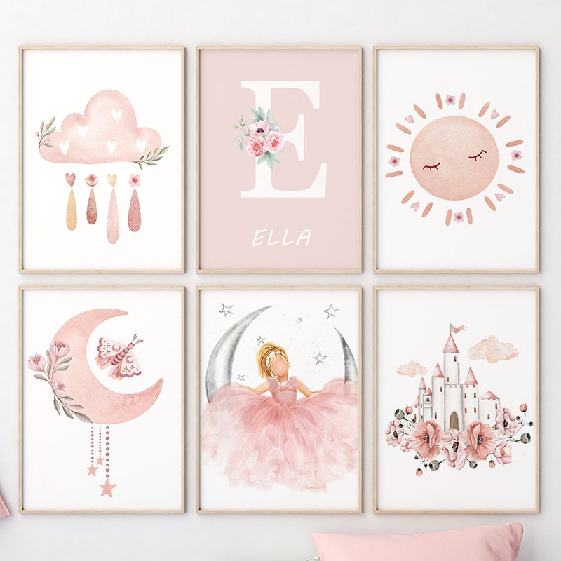 Pink Angel Girl Sun Moon Cloud - Baby Nursery Girl Room recensione e prezzo
