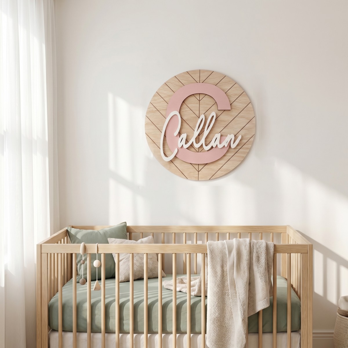 Targa in Legno Geometrica Roto - Baby Nursery Office recensione e prezzo